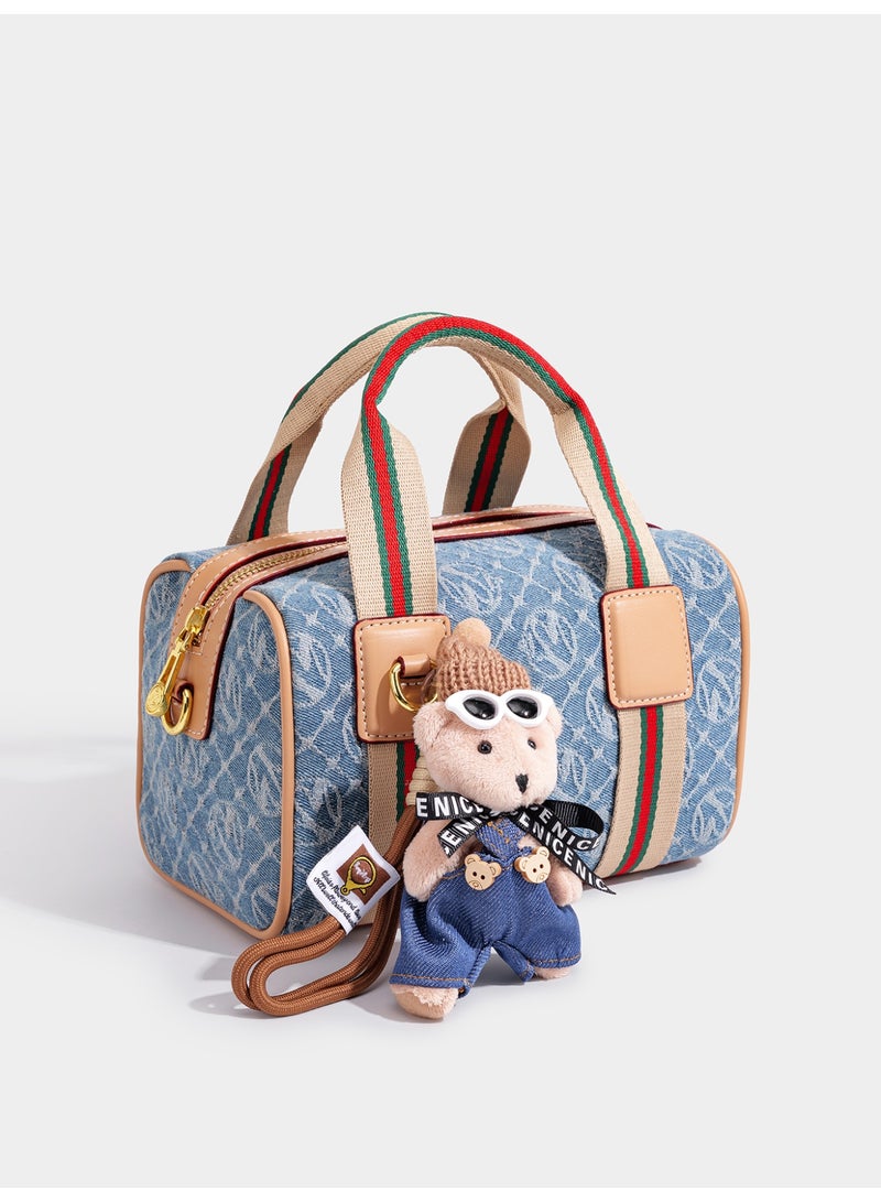 بليه روان حقيبة كروس بودي نسائية صغيرة مع دمية دب حقيبة كتف أنيقة بحزام قابل للتعديل للاستخدام اليومي والتسوق والسفر - Image 4